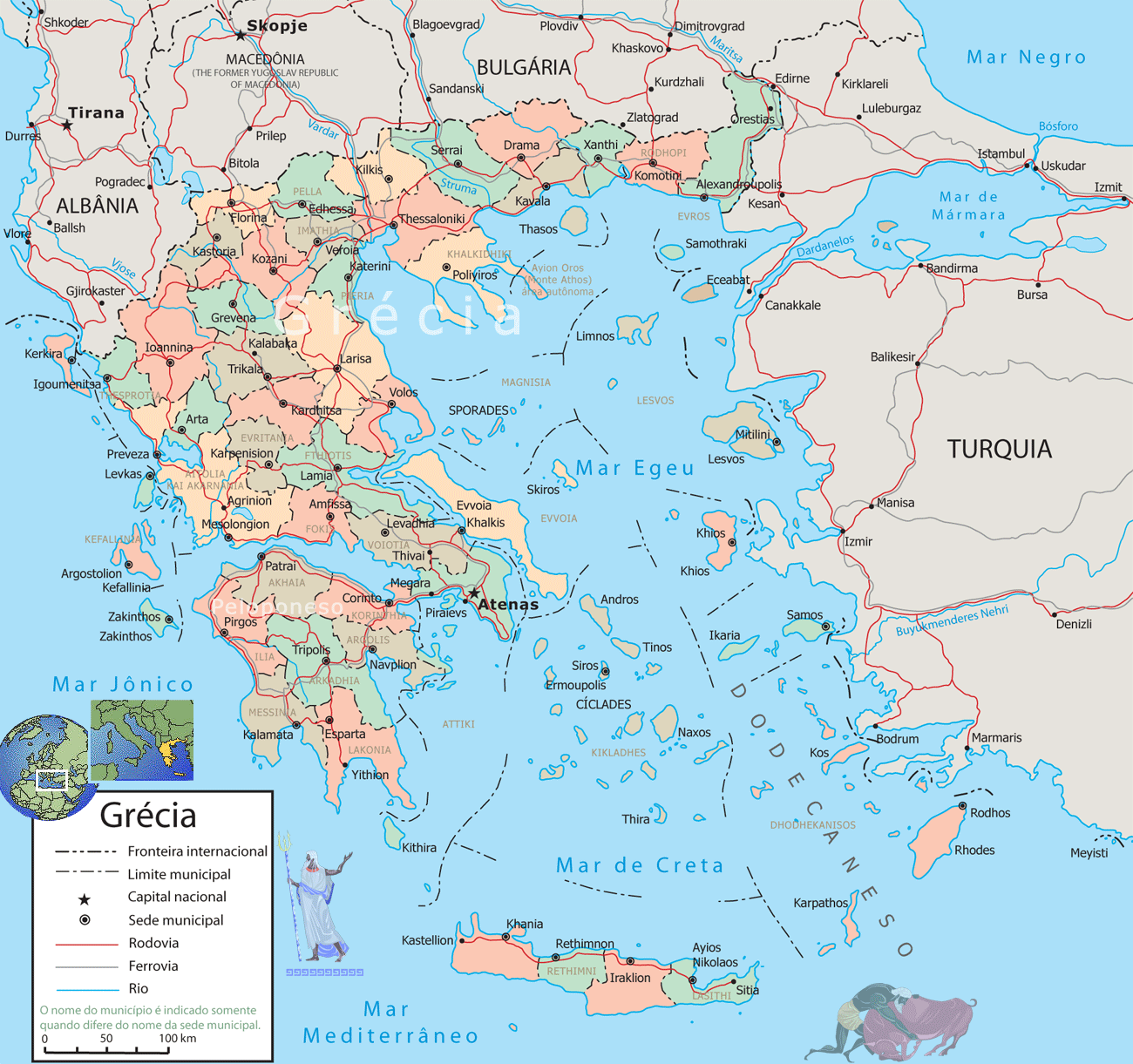 Mapa Grécia