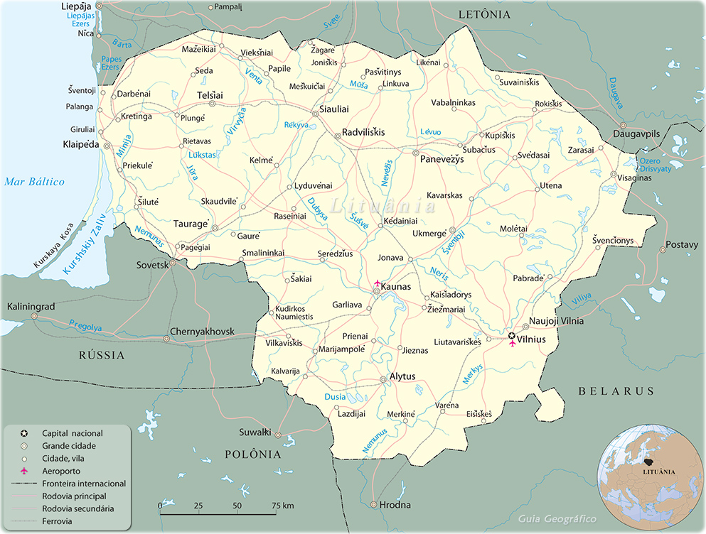 Mapa Lituânia