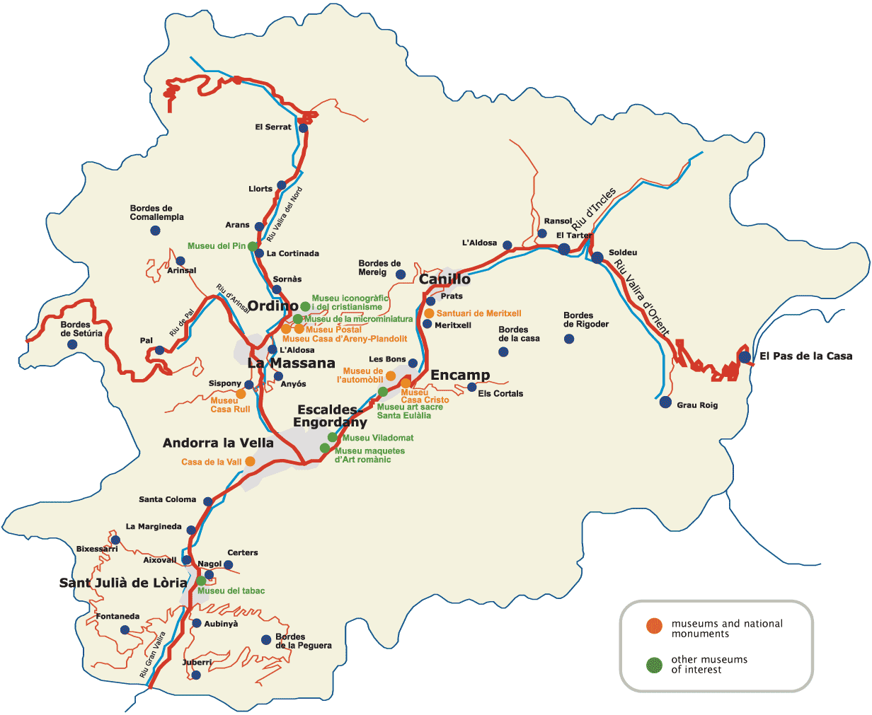 Mapa de Andorra, Europa