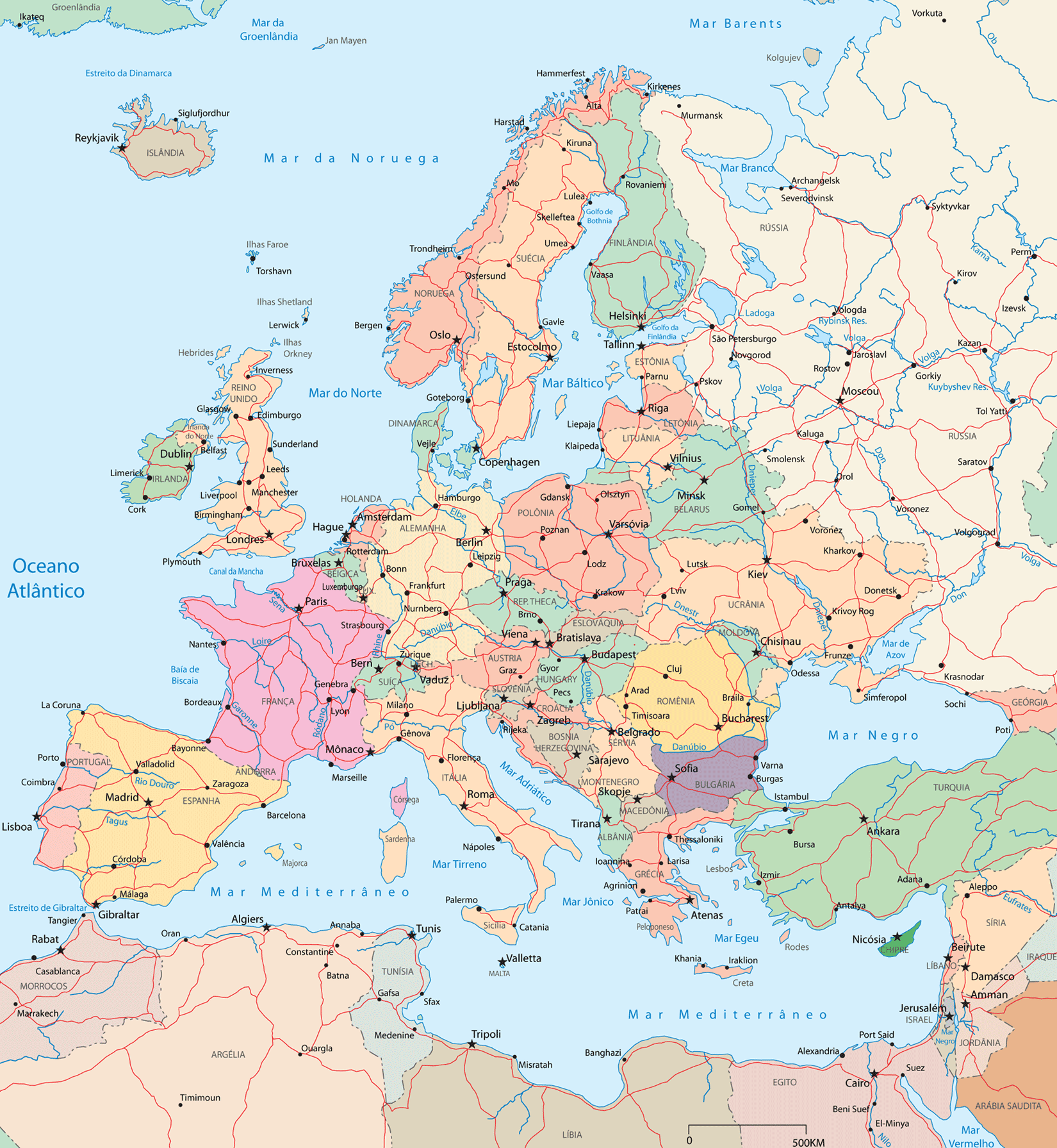 mapa europy look