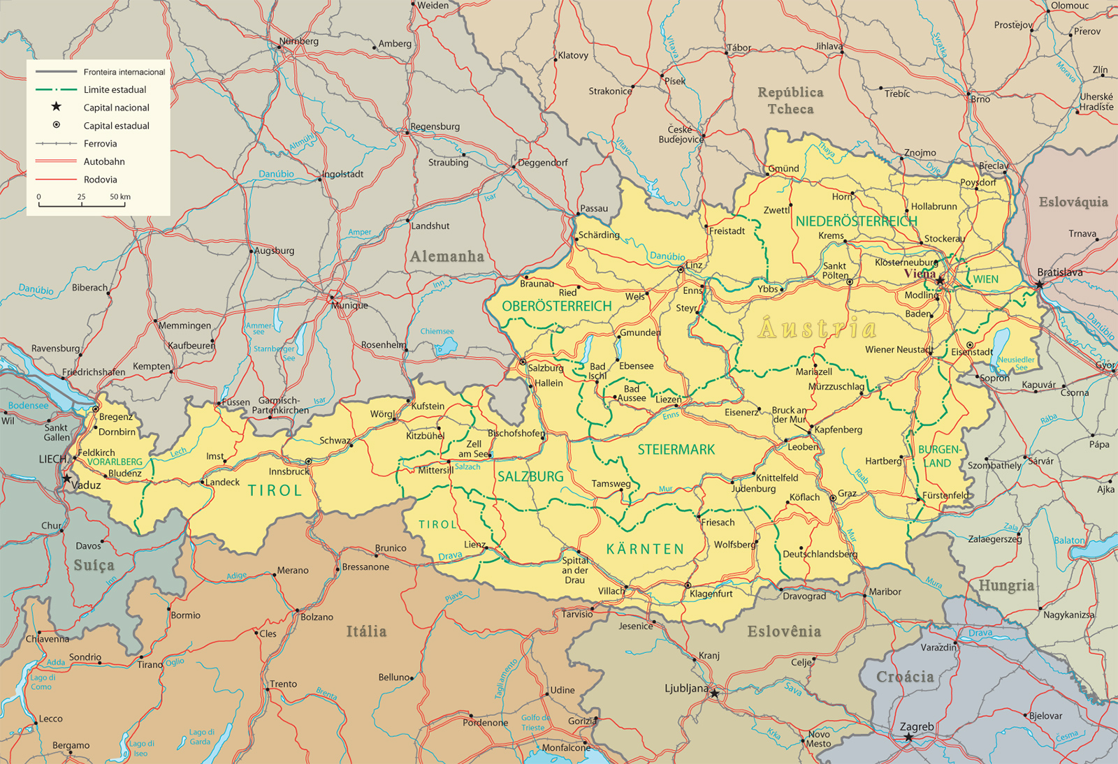Mapa Austria