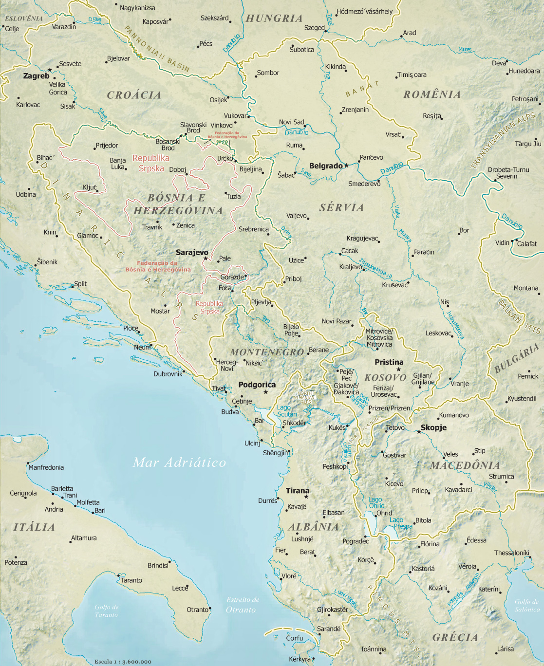 Mapa Bálcãs