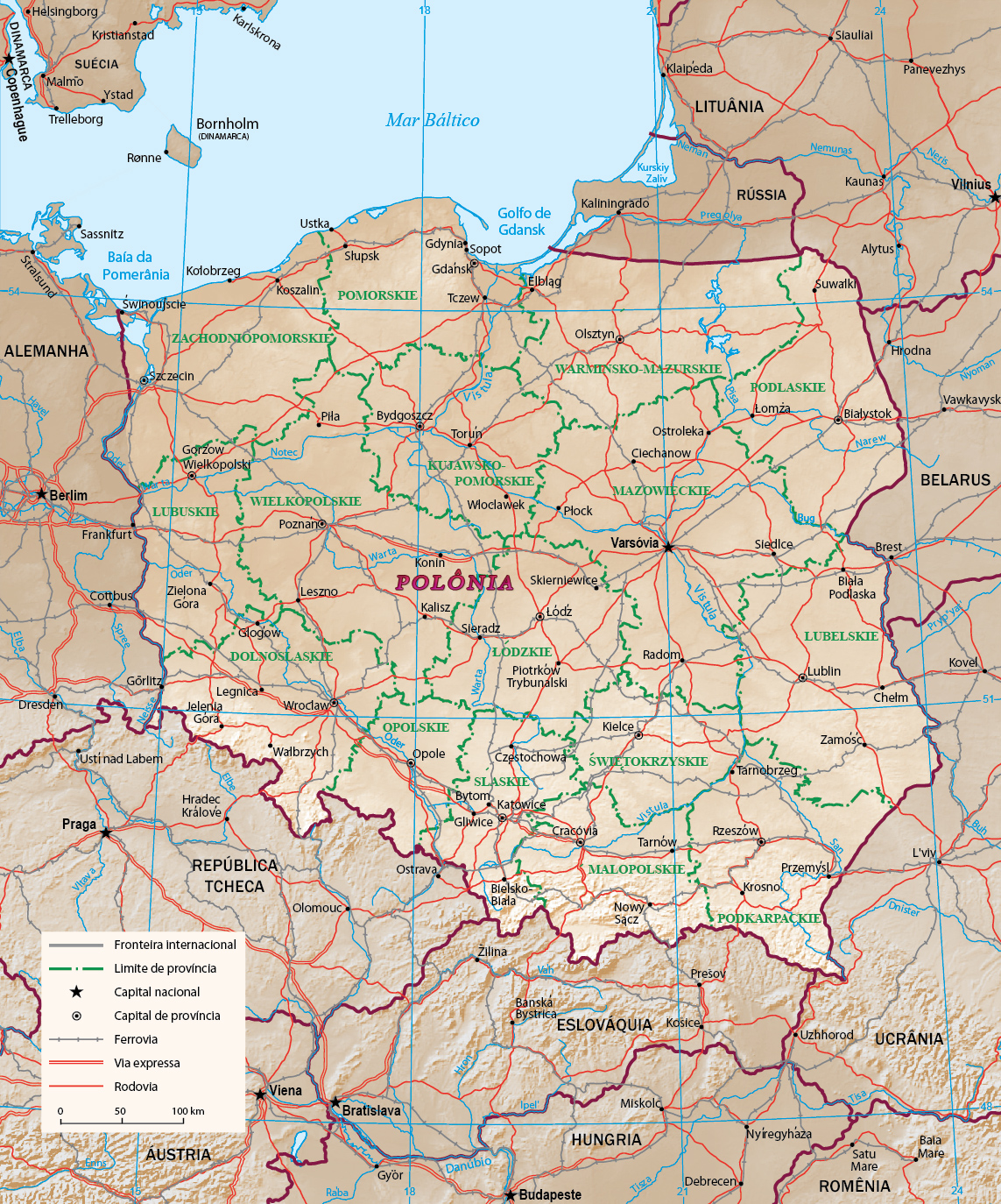 Mapa Polonia