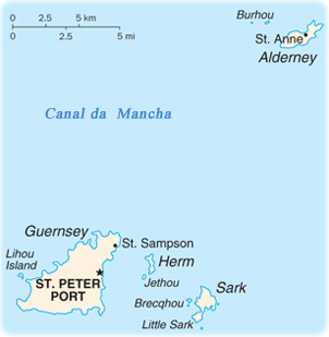 Mapa Guernsey