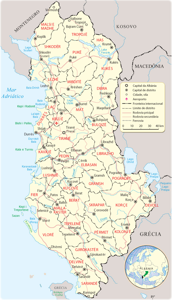 Mapa Albania