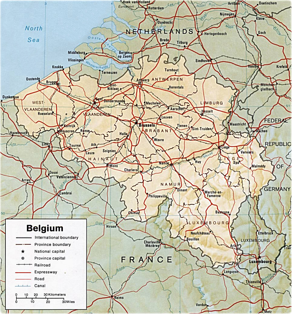 Mapa Belgica