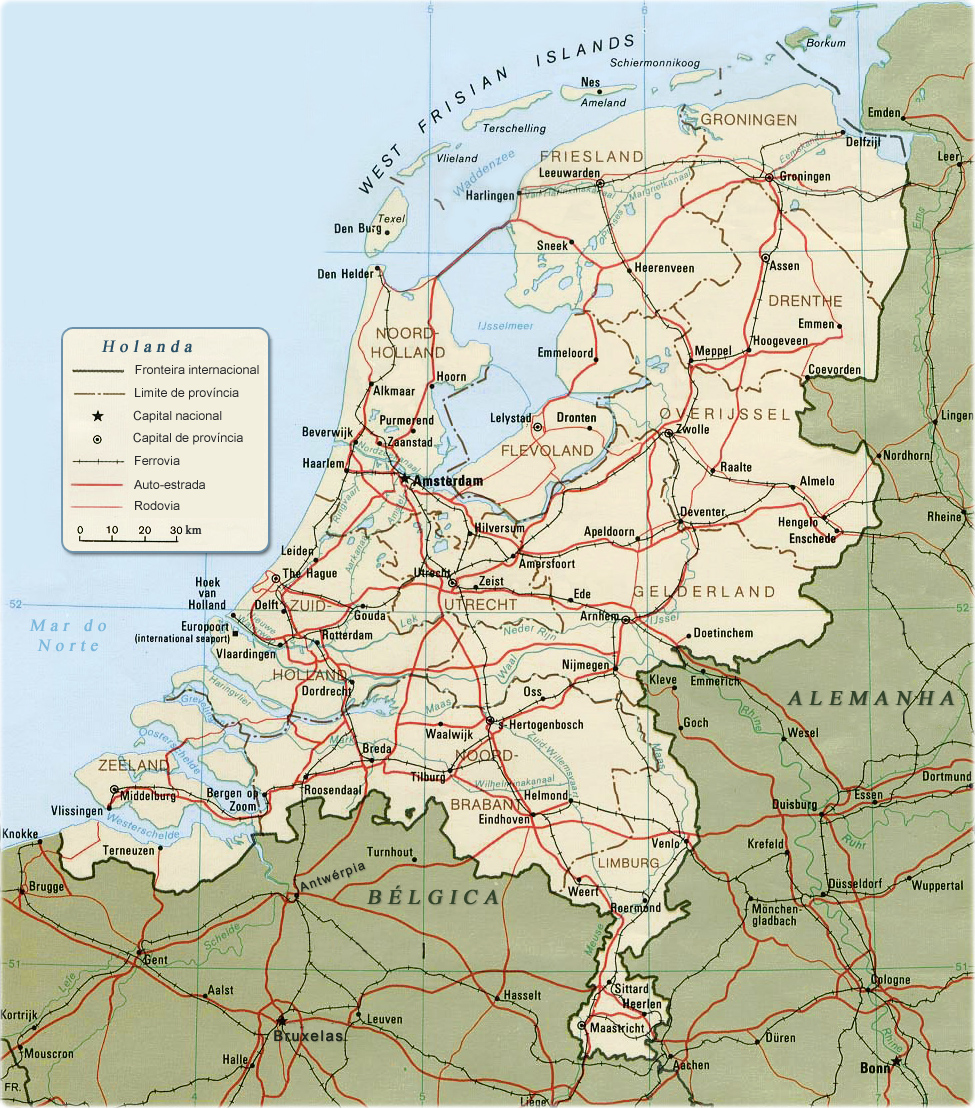 Holanda Mapa Turistico