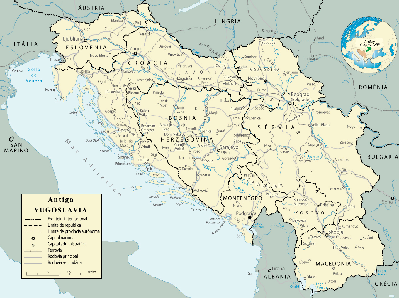 Mapa Iugoslavia