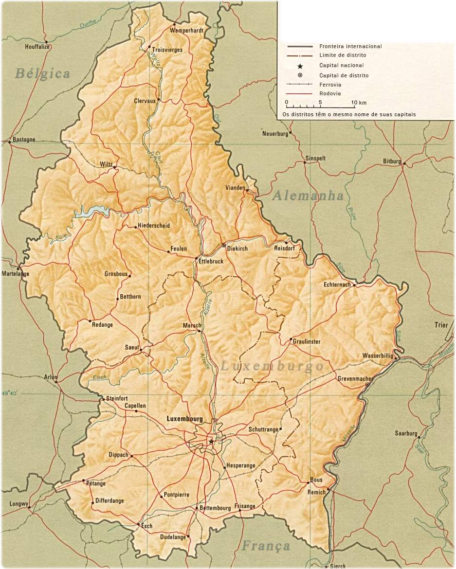Mapa Luxemburgo