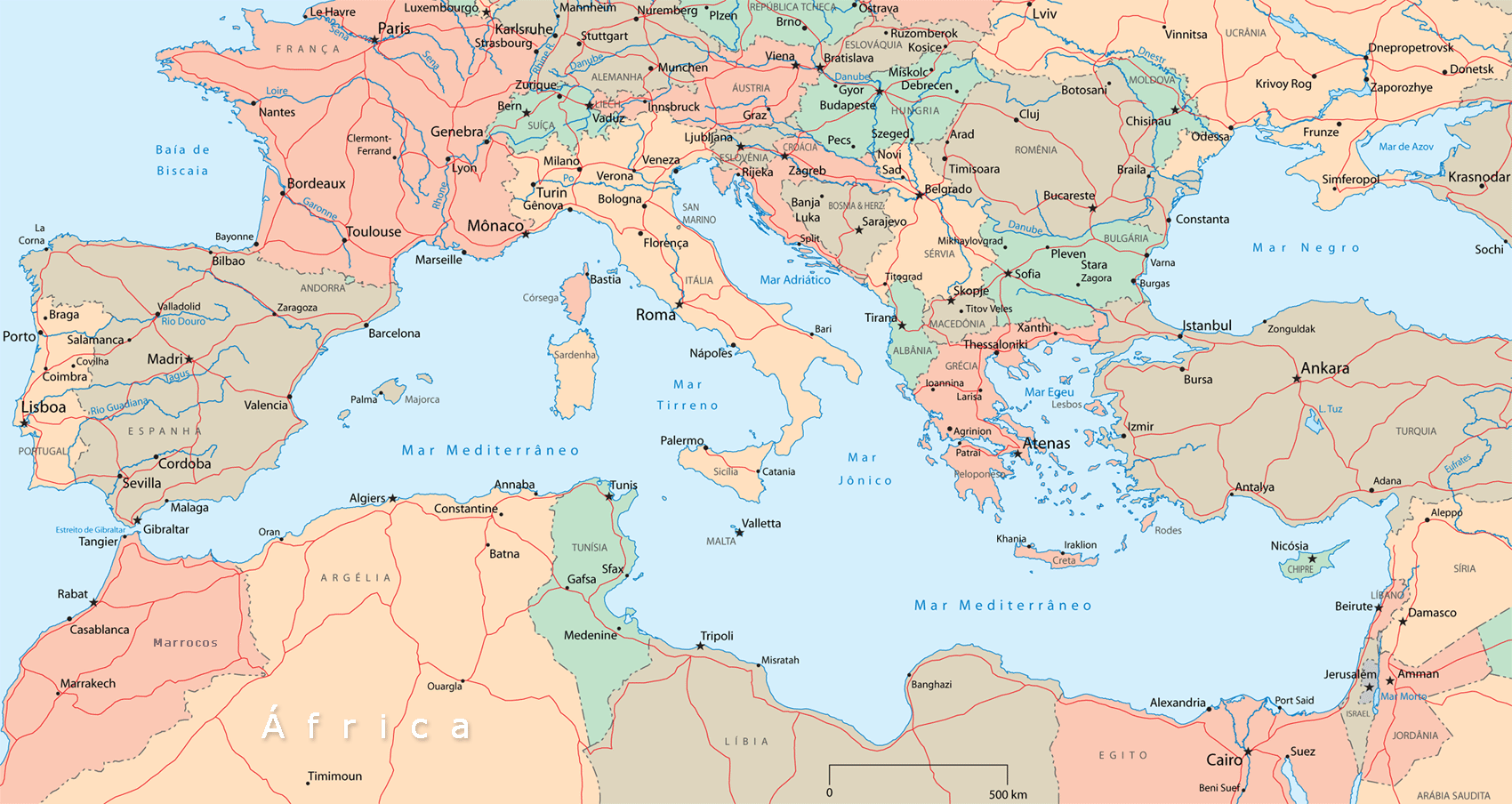 Portugal mapa - Mapas de Portugal (Europa do Sul - Europa)