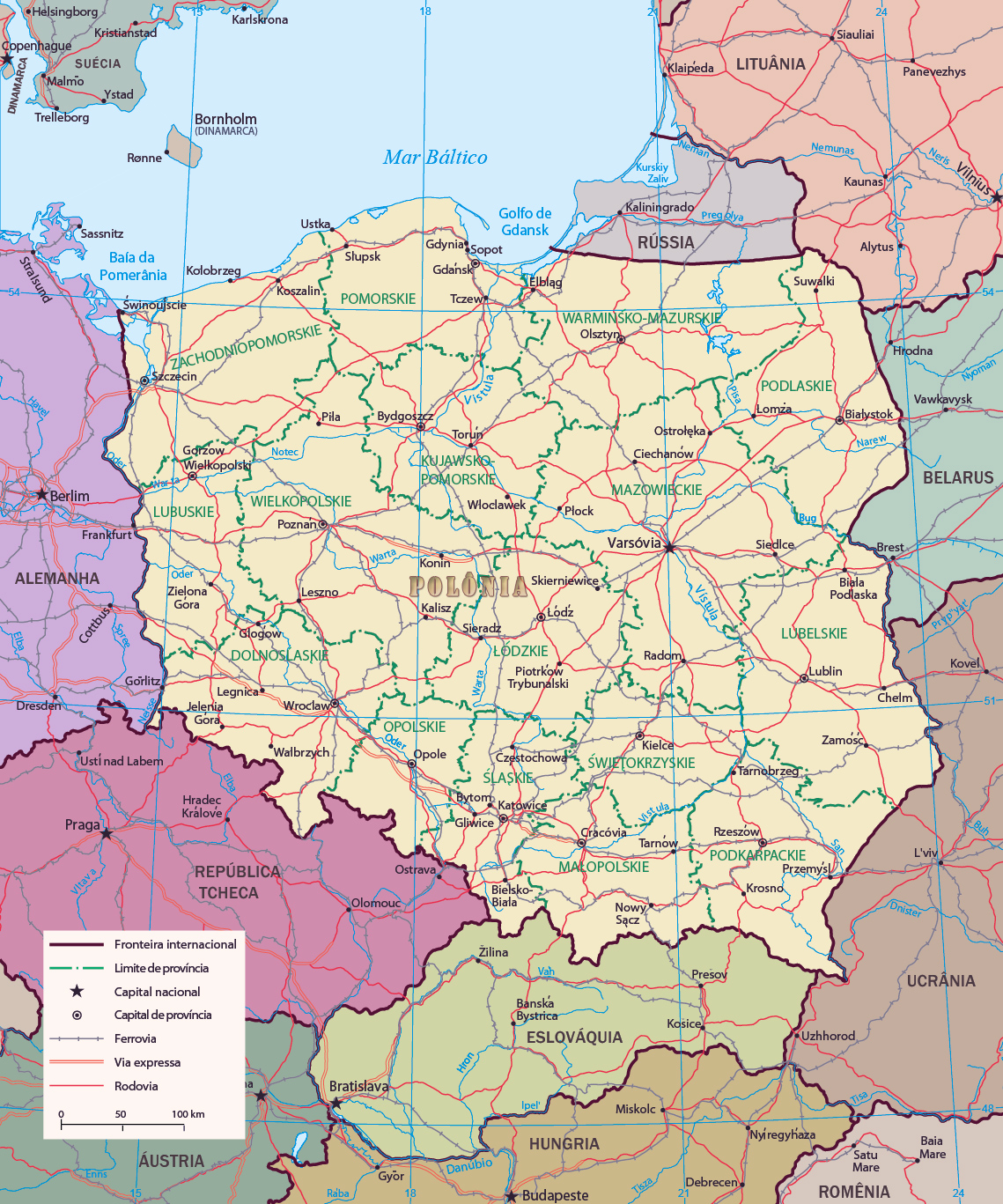 Mapa político Polonia
