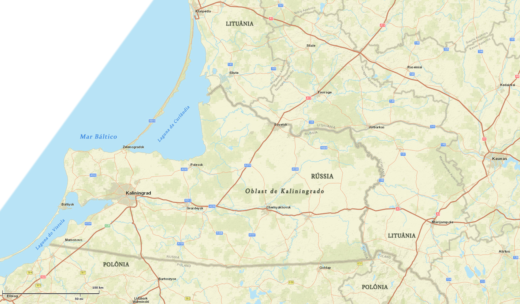 Mapa Kaliningrado